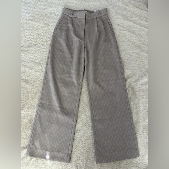 Abercrombie & Fitch Pants - Abercrombie & Fitch Tailored Pinstripe Trousers in Taupe